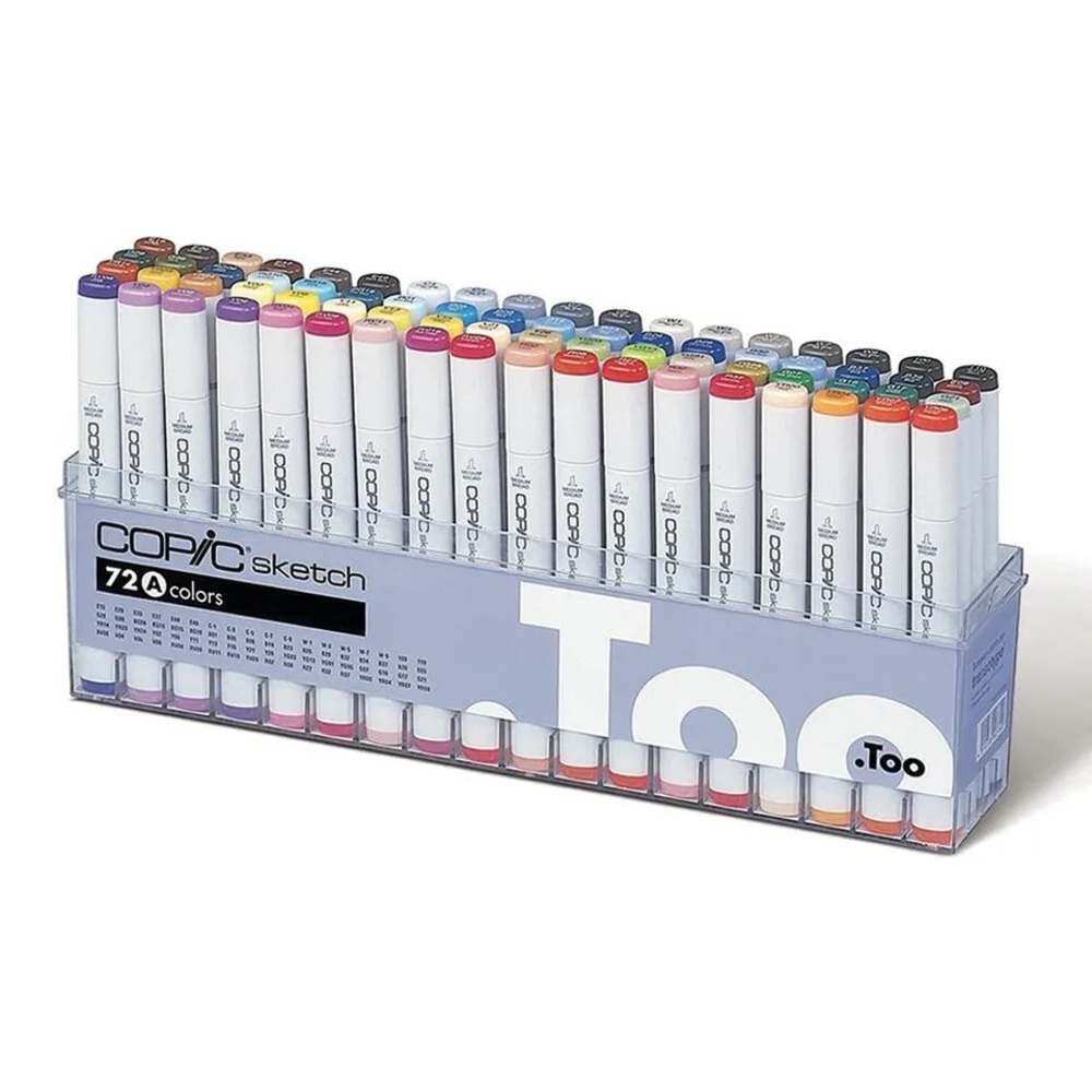 NWT COPIC Sketch Marker Set, Duel-Tip Marker Pens, 72pc Color Set A